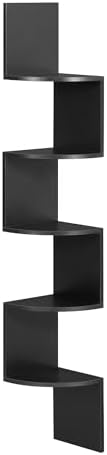 VASAGLE Corner Shelf Wall Mount, 5-Tier Floating Corner Bookshelf by VASAGLEbySONGMICSHOME