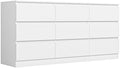 Vibe & Dine White Dresser 9 Drawer, Modern Long Dresser for Bedroom, Wood Chest of Drawers with Wide Storage for Living Room by VibeDine