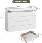 Gyfimoie 8 Drawer Dresser with Power Outlet, Modern Dresser with LED Light - Image 2