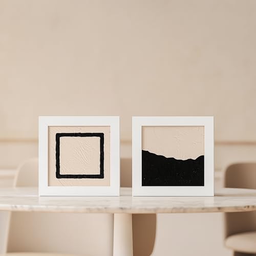 puthiac 6x6 Solid Oak Wood Picture Frame, White, 1 Pack - Image 5