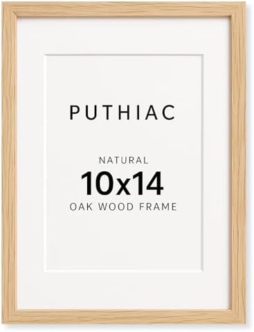 puthiac 10x14 Solid Oak Wood Picture Frame, Natural Oak, 1 Pack by PUTHIAC