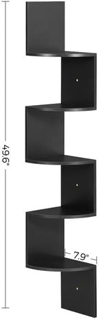 VASAGLE Corner Shelf Wall Mount, 5-Tier Floating Corner Bookshelf - Image 3