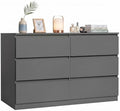 Spaco Grey Dresser for Bedroom,Modern 6 Drawer Dresser with Deep Drawer,Wide Storage Chest of Drawers,Bedroom Storage Organizer Furniture,TV Stand for Living Room by SpacoHomeFuniture