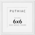 puthiac 6x6 Solid Oak Wood Picture Frame, White, 1 Pack by PUTHIAC