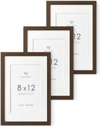 8x12 Picture Frame, Solid Oak Wood 8x12 Photo Frames with Mat to 6x9 by TumblerHome