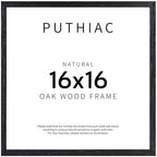 puthiac 16x16 Solid Oak Wood Picture Frame, Black, 1 Pack by PUTHIAC