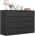 Spaco Black Dresser for Bedroom,Modern 8 Drawer Dresser with Deep Drawer,Wide Storage Chest of Drawer for Closet,Wood Bedroom Storage Organizer Furniture,TV Stand for Living Room by SpacoHomeFuniture