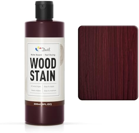 DWIL Water Based Wood Stain - Multiple Finishes, Fast Drying, Indoor and Outdoor Furniture, Wood Paneling, Cabinets and More, Low Odor ＆ Non-Toxic (8.5oz Rosewood) by DWILPAINT