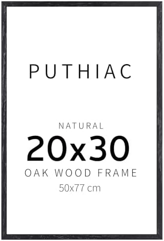 puthiac 20x30 Solid Oak Wood Picture Frame, Black, 1 Pack by PUTHIAC