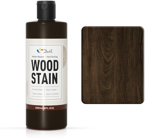 DWIL Water Based Wood Stain - Multiple Finishes, Fast Drying, Indoor and Outdoor Furniture, Wood Paneling, Cabinets and More, Low Odor ＆ Non-Toxic (8.5oz Black Walnut) by DWILPAINT
