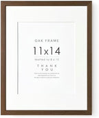11x14 Picture Frame, Solid Oak Wood 11x14 Photo Frame with Mat to 8x10 by TumblerHome