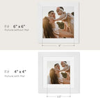 puthiac 6x6 Solid Oak Wood Picture Frame, White, 1 Pack - Image 4