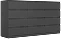 Vibe & Dine Black Dresser 12 Drawer, Modern Long Dresser for Bedroom, Wood Chest of Drawers with Wide Storage for Living Room by VibeDine