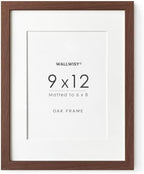9x12 Wood Frame, Solid Oak 9x12 Picture Frame with Mat to 6x8 by TumblerHome