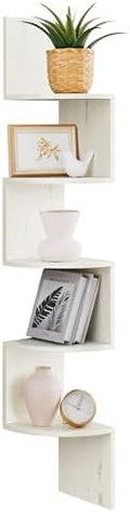 VASAGLE Corner Shelf Wall Mount, 5-Tier Floating Corner Bookshelf by VASAGLEbySONGMICSHOME