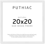 puthiac 20x20 Solid Oak Wood Picture Frame, White, 1 Pack by PUTHIAC