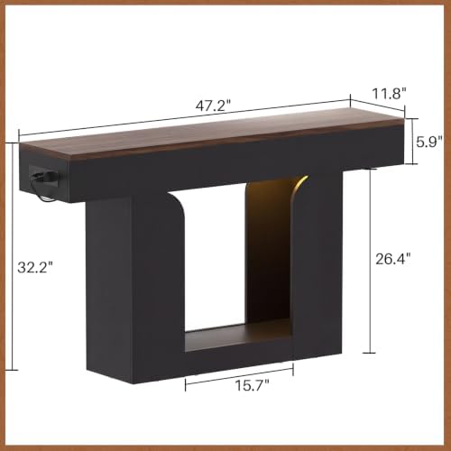 Homieasy Console Table, 47" Entryway Table with Charging Station - Image 2