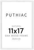 puthiac 11x17 Solid Oak Wood Picture Frame, White, 1 Pack by PUTHIAC