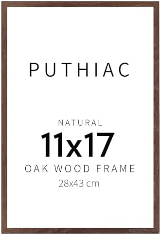 puthiac 11x17 Solid Oak Wood Picture Frame, Walnut, 1 Pack by PUTHIAC