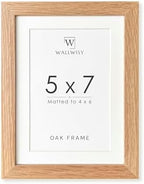5x7 Picture Frame, Solid Oak Wood 5x7 Photo Frame with Mat to 4x6 by TumblerHome
