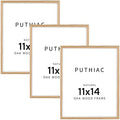 puthiac 11x14 Solid Oak Wood Picture Frames, Natural Oak, 3 Pack by PUTHIAC