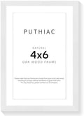 puthiac 4x6 Solid Oak Wood Picture Frame, White, 1 Pack by PUTHIAC