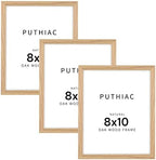 puthiac 8x10 Solid Oak Wood Picture Frames, Natural Oak, 3 Pack by PUTHIAC