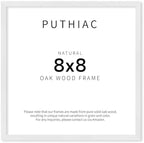 puthiac 8x8 Solid Oak Wood Picture Frame, White, 1 Pack by PUTHIAC