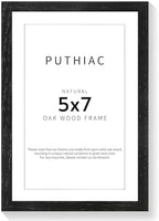 puthiac 5x7 Solid Oak Wood Picture Frame, Black, 1 Pack by PUTHIAC