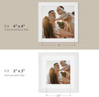 puthiac 4x4 Solid Oak Wood Picture Frames, White, 3 Pack - Image 4