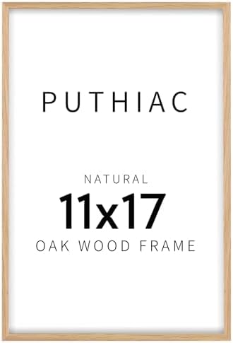 puthiac 11x17 Solid Oak Wood Picture Frame, Natural Oak, 1 Pack by PUTHIAC