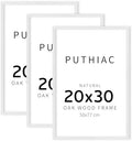 puthiac 20x30 Solid Oak Wood Picture Frames, White, 3 Pack by PUTHIAC