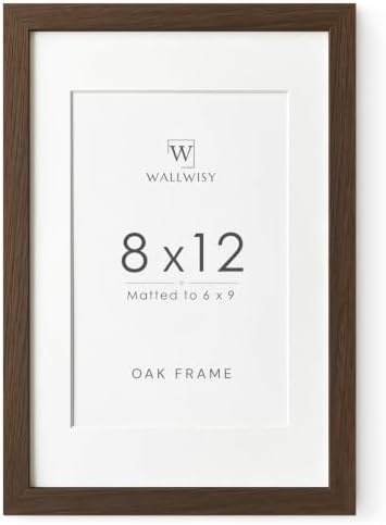 8x12 Picture Frame, Solid Oak Wood 8x12 Photo Frames with Mat to 6x9 by TumblerHome