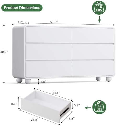 Lulive Dressers and Nightstands Set 3-Piece, White - Image 5