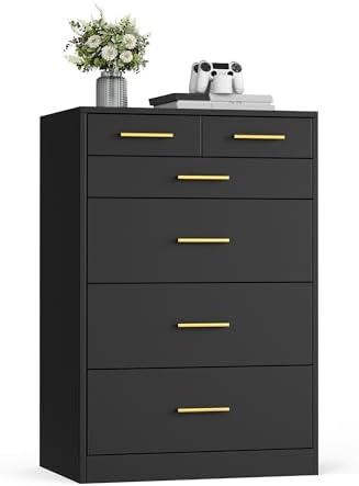 VASAGLE 6-Drawer Dresser, Chest of Drawers, 23.7 x 15.8 x 34.8 Inches by VASAGLEbySONGMICSHOME