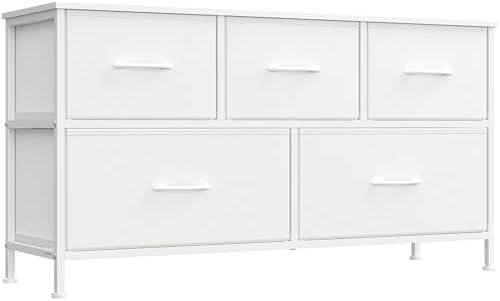 SONGMICS Dresser for Bedroom, Wide Dresser with 5 Fabric Drawers by SONGMICSbySONGMICSHOME