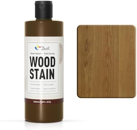 DWIL Wood Stain - Water Based Wood Paint, Multiple Finishes, Fast Drying, Indoor and Outdoor Furniture Paint, Wood Paneling, Wood Cabinets, Low Odor ＆ Non-Toxic (8.5oz Natural Oak) by DWILPAINT