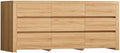 TEENFON 63" Dresser for Bedroom with 9 Drawers, Modern Dressers & Chests of Drawers with Thicker Panels, Wooden Dresser TV Stand, Bedroom Dressers, for Bedroom, Hallway, Natural by TEENFON