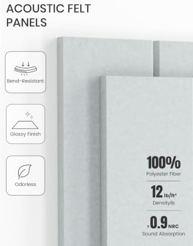 Fluxynara 48" x 36" Large Felt Bulletin Board, Cold White - Image 5
