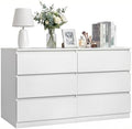 Spaco White 6 Drawer Dresser for Bedroom,48'' Modern Dresser with Deep Drawer,Wide Storage Chest of Drawers,Bedroom Storage Organizer Furniture,TV Stand for Living Room by SpacoHomeFuniture