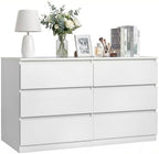Spaco White 6 Drawer Dresser for Bedroom,48'' Modern Dresser with Deep Drawer,Wide Storage Chest of Drawers,Bedroom Storage Organizer Furniture,TV Stand for Living Room by SpacoHomeFuniture