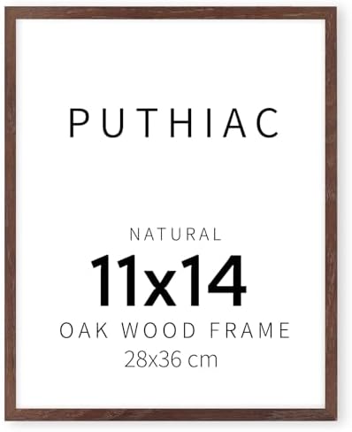 puthiac 11x14 Solid Oak Wood Picture Frame, Walnut, 1 Pack by PUTHIAC
