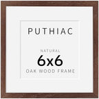 puthiac 6x6 Solid Oak Wood Picture Frame, Walnut, 1 Pack by PUTHIAC