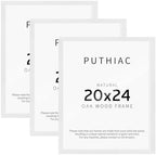 puthiac 20x24 Solid Oak Wood Picture Frames, White, 3 Pack by PUTHIAC