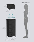 SONGMICS Dresser for Bedroom, Tall Dresser with 4 Fabric Drawers - Image 2
