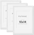 puthiac 10x14 Solid Oak Wood Picture Frames, White, 3 Pack by PUTHIAC
