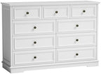 51" Wide Farmhouse 9 Drawer Dresser for Bedroom, White - Image 3
