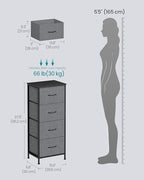 SONGMICS Dresser for Bedroom, Tall Dresser with 4 Fabric Drawers - Image 2