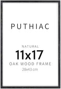 puthiac 11x17 Solid Oak Wood Picture Frame, Black, 1 Pack by PUTHIAC