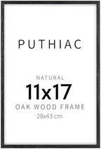 puthiac 11x17 Solid Oak Wood Picture Frame, Black, 1 Pack by PUTHIAC